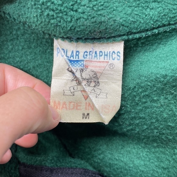 Vintage Polar Graphics Green Fleece Alaska Vest Size Medium USA - Picture 3 of 6